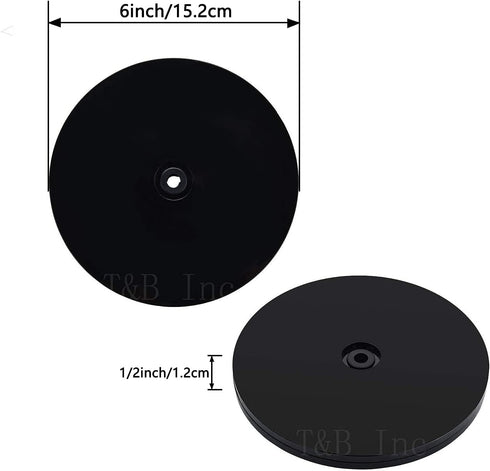 TamBee 6 inch Lazy Susan Turntable Organizer - Acrylic for Spice Rack, Cake, Kitchen, Black