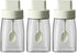 Kitchen Sodium Calcium Glass Spice Jars, Seasoning Box Set of 3 with Airtight Cap, Retractable Spoon and Lid Design