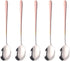 Buyer Star 5-Pieces 8-Inch Rose Gold Metal Korean Soup Dinner Spoon Set, Stainless Steel