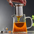 Glass Teapot with Stainless Steel Infuser & Lid, 550ML/19oz Borosilicate Glass Tea Kettle, Stovetop Safe for Blooming &