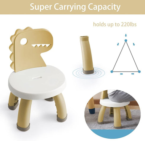 2+ Toddler Chair,Plastic Kids Dino Chair,Sturdy Durable and Lightweight Toddler's Activity Chairs,Anti-Slip Ergonomic