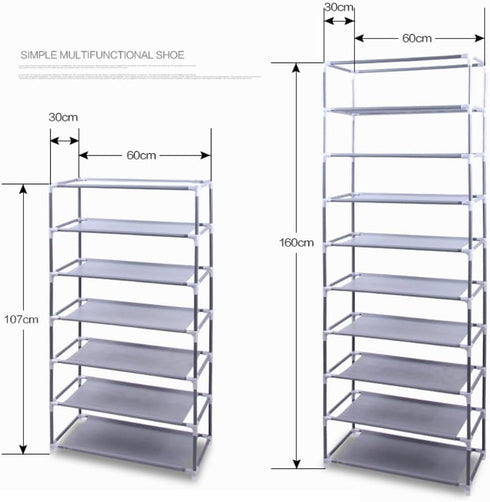 Generic 63" 10-Floor Closet, The Large Shoe Rack with dust Cover Shoe Rack with Covers on The Non-Woven Shoe Cabinet is
