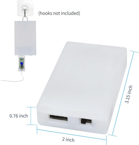 3 5V USB Female Socket AA Battery Case White Battery Box Holder for USB LED Strip Lights Fairy String Lights Curtain