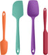 U-Taste Heat Resistant Silicone Spatula - 480ºF Food Grade Kitchen Baking Bowl Scraper - 4 Pcs Colorful