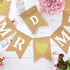 2 Pieces Mr and Mrs Banner, Just Married Burlap Wedding Bridal Shower Garland for Party