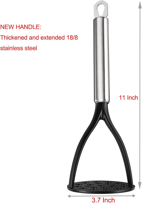 TENTA KITCHEN Good Grips Nylon Potato Solid Masher - Ricer Press Blender Crusher for Non-Stick Cookware with Heat