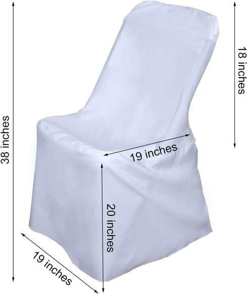 Durable White Polyester Folding Chair Covers - Reusable & Stylish