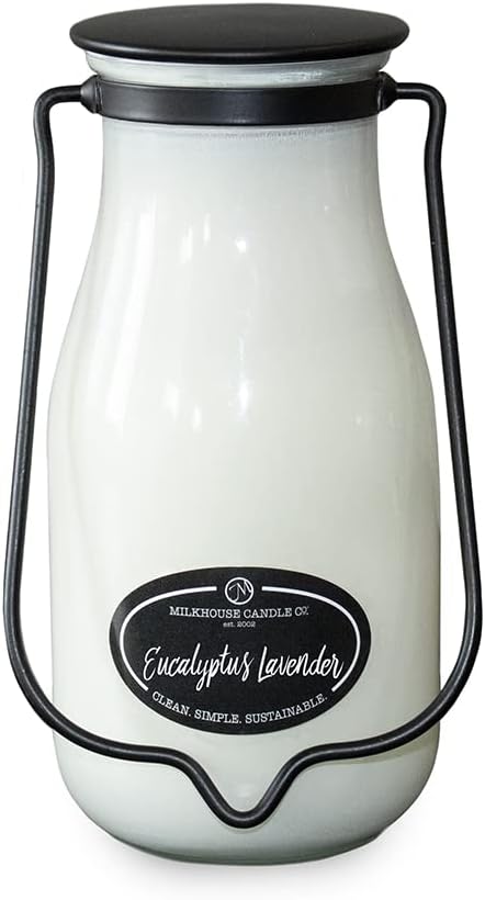 Milkhouse Candle Company Creamery Glow Collection Scented Soy Candle, Eucalyptus Lavender, 14 oz