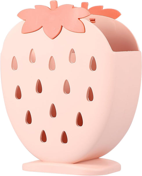 Hemoton Cutlery Utensil Drying Rack, Strawberry Shaped Flatware Storage Basket, Countertop Organizer for Kitchen