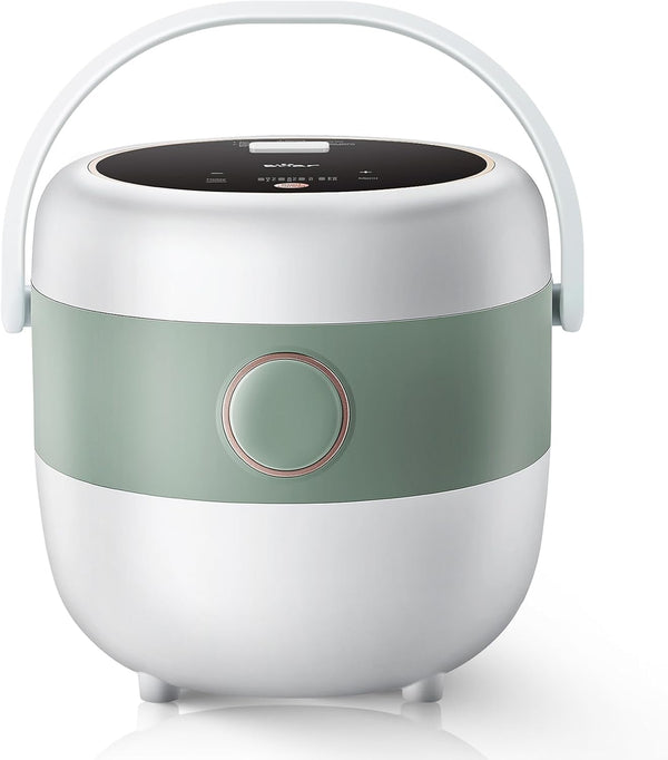 Bear Rice Cooker 3 Cups (Uncooked), 3D Heating & Fuzzy Logic, Healthy Nonstick Small Rice Cooker, White