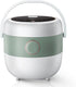 Bear Rice Cooker 3 Cups (Uncooked), 3D Heating & Fuzzy Logic, Healthy Nonstick Small Rice Cooker, White