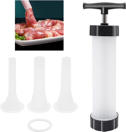Hoypeyfiy 3 Homemade Sausage Maker Kitchen Sausage Stuffer Tool Manual Meat Filling Machine with Stuffing Tubes