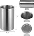 Jolitac Stainless Steel Wine Chiller Bucket - Double Wall Wine Cooler, Insulated Champagne Beer Ice Bucket