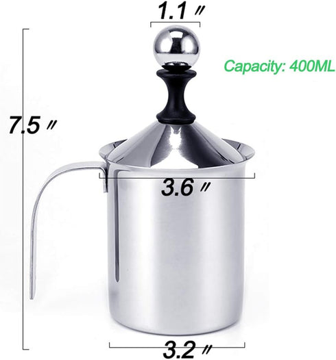 Manual Stainless Steel Whipped Cream Dispenser, Handheld DIY Whipper Maker with Lid, Perfect for Gift