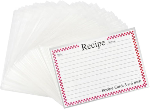 Recipe Card Protectors: Clear Vinyl Kitchen Plastic Recipe Sheet Protectors, Set of 100