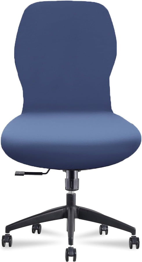 Velvet Stretch Armless Office Chair Covers, Colorful Slipcover for Desk Chairs (Navy)