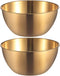 Stainless Steel Salad Bowls Set of 2 Mixing Bowls with Measurement Markings, 3.17 Quart Gold Serving Bowls