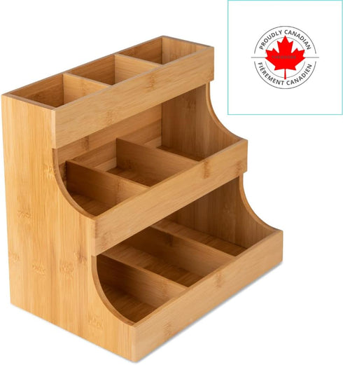 180 Theodore Tea Bag Organizer Wooden Tea Organizer and Storage for Home, Kitchen, Office Tea Bag Holder - Vertical