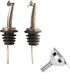 Stainless Steel Classic Olive Oil Spouts with Funnels, Tapered Bottle Pour Spouts for Liquor, Vinegar, Syrup (2pcs)