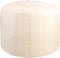 Round Faux Leather Ottoman Chic Footstool Ottoman with Style, Storage Solution for