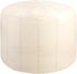 Round Faux Leather Ottoman Chic Footstool Ottoman with Style, Storage Solution for