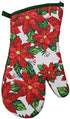 Poinsettia 5 Piece Christmas Kitchen Linen Bundle with 2 Dish Towels, 2 Potholders, and 1 Oven Mitt