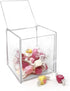 Isaac Jacobs Clear Acrylic Cube Organizer with Lid, Stackable Storage for Makeup, School & Office Supplies