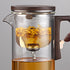 900ML Enchanti Magic Tea Pot, Water Separation Glass Teapot with Wooden Handle, Press Control Enchanti Tea Infuser