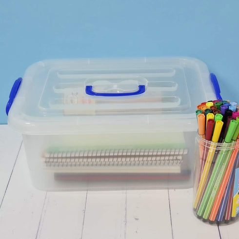 2 Packs 8 Liter Clear Plastic Storage Bins with Lids, Storage Boxes