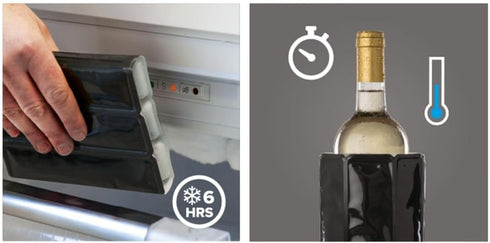Vacu Vin Active Cooler Wine Chiller - Reusable, Flexible Wine Bottle Cooler - Black - Wine Cooler Sleeve for Standard