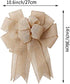 Large Rustic Jute Bows, Holiday Ornaments Burlap Wreaths Bows for Door Ornaments and Window Hanging