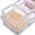 Clear Seasoning Box,4 Spice Jars Condiment Containers with Lids and 4Pcs Spoons 1Pcs Tray Seasoning Organizer for Salt, Sugar,Cardamon, Cinnamon,Cloves,Mustard,Nutmeg,Pepper and Tumeric