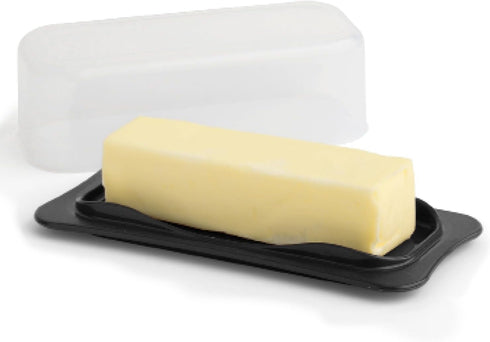 Signoraware Butter Dish with Lid, Durable Plastic Butter Keeper Container for Countertop, Unbreakable BPA Free, Black