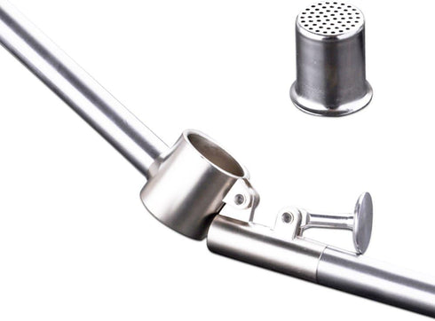 Makidar Stainless Steel Garlic Press Extended Handle Heavy Duty Garlic Mincer and Crusher Manual Kitchen Tool
