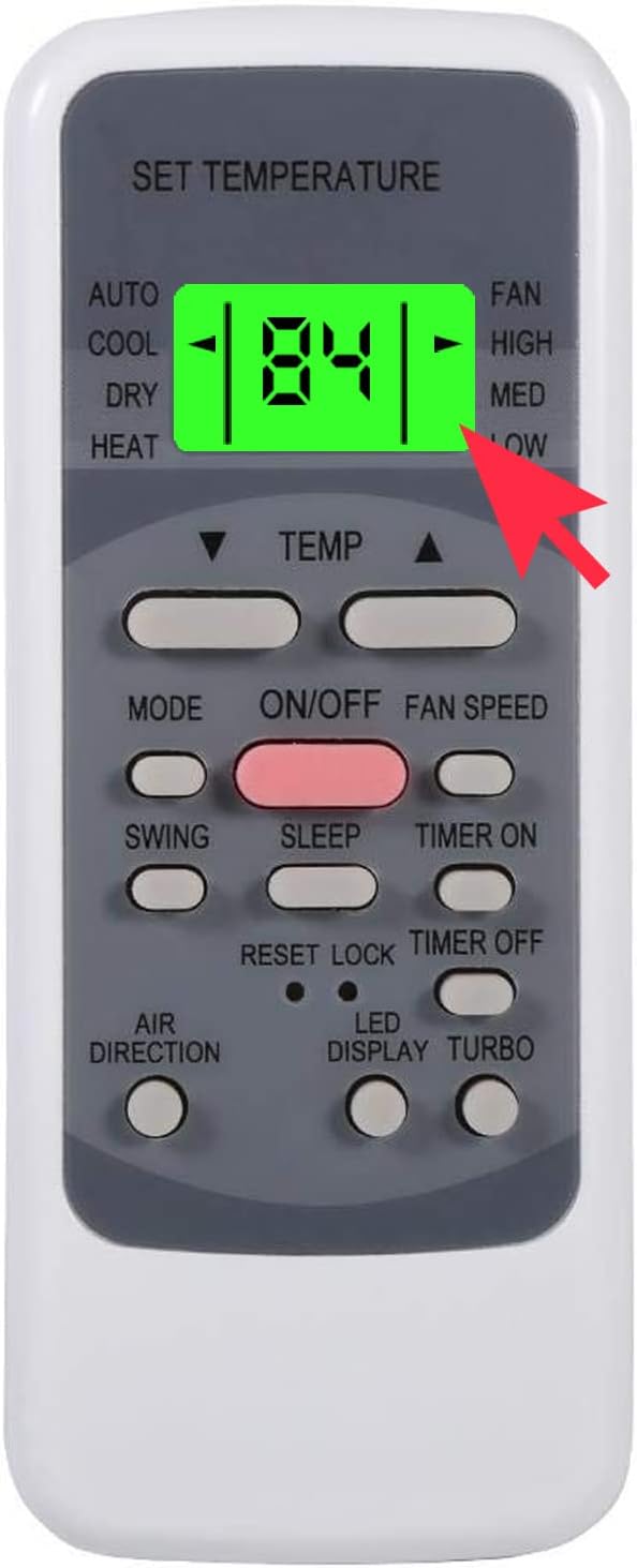 Replacement Air Conditioner Remote Control for Goodman Tgm Midea Models R51I4/BGE, R51I4/BGCE, UL-R51M/E