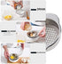 Stainless Steel Food Strainer Sieve Tuna Press Lid Oil Drainer Remover, Unique No-Mess Design