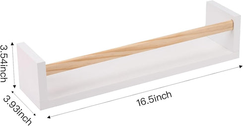 16.5 Inch Set 3, Fixwal Nursery Bookshelves, Floating Shelves for Wall of Kids Bookshelf for Bedroom, Baby Nursery
