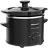 Elite Gourmet MST239X Electric Round Slow Cooker, 2 Quart, Adjustable Temp, Black, Dishwasher Safe Glass Lid