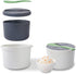 Microwave Rice Cooker Steamer, 2 L Microwave Cookware Set for Rice, Pasta, Vegetables, Non-Stick (Green)