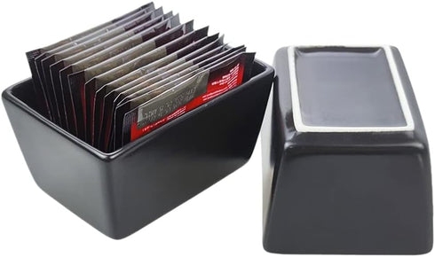 Sizikato Matte Black Porcelain Sugar Packet Holder Tea Bag Bowl, 5 Oz by Sizikato