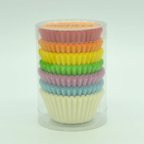 Bright Rainbow Cupcake Liners, Mini Greaseproof Paper Baking Cups, 150-Count