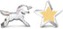 3-Piece Unicorn Cookie Cutter Set, Stainless Steel Unicorn, Rainbow & Head Shapes, Dishwasher Safe