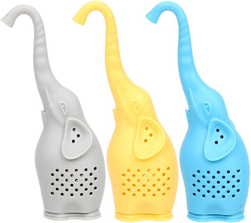 Tvoip 3Pcs Tea Infuser - Cute Small Elephant Silicone Tea Strainer for Loose Leaf Tea