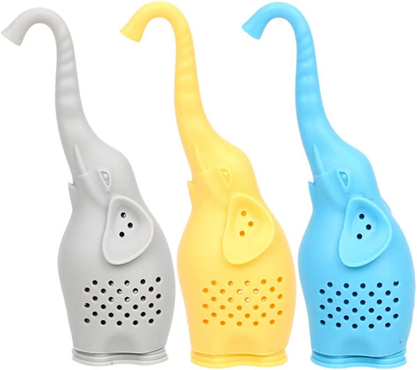 Tvoip 3Pcs Tea Infuser - Cute Small Elephant Silicone Tea Strainer for Loose Leaf Tea