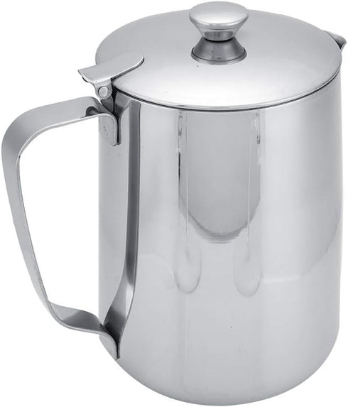 Stainless Steel Milk Frothing Pitcher with Lid for Latte Coffee Art, 1500ML, for Office Kitchen with Handle