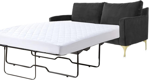 Waterproof Full Mattress Protector Pad 54x72 for Pull Out Sofa Bed, Quilted Fitted Cover up to 8 Inch Deep, White