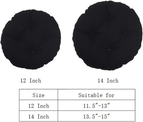 Augld Bar Stool Cushion, Soft Velvet Padded Round Stool Cover, 12" Velvet Coffee