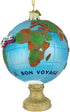 Kurt Adler Noble Gems Globe with Airplane Christmas Ornament