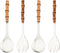 Serving Spoon and Fork Set, 304 Stainless Steel Utensils with Natural Bamboo Handle, 10" Long