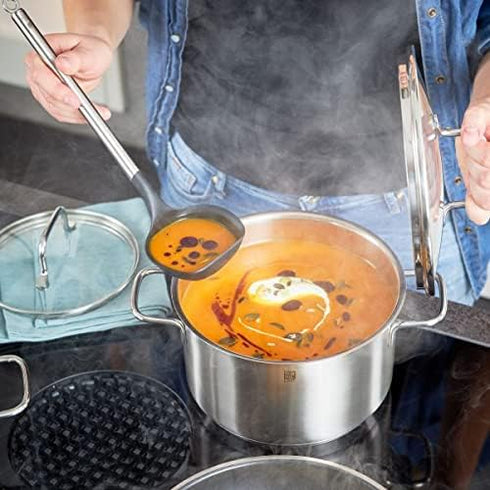 Roesle Basics Line Soup Ladle with 11.5 in. Stainless Steel Handle for Serving